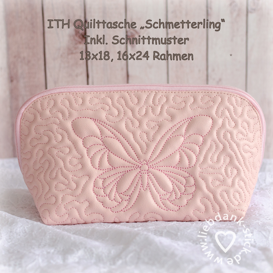 ITH Quilttasche Schmetterling 13x18 oder 16x26 Rahmen, inkl. Schnittmuster