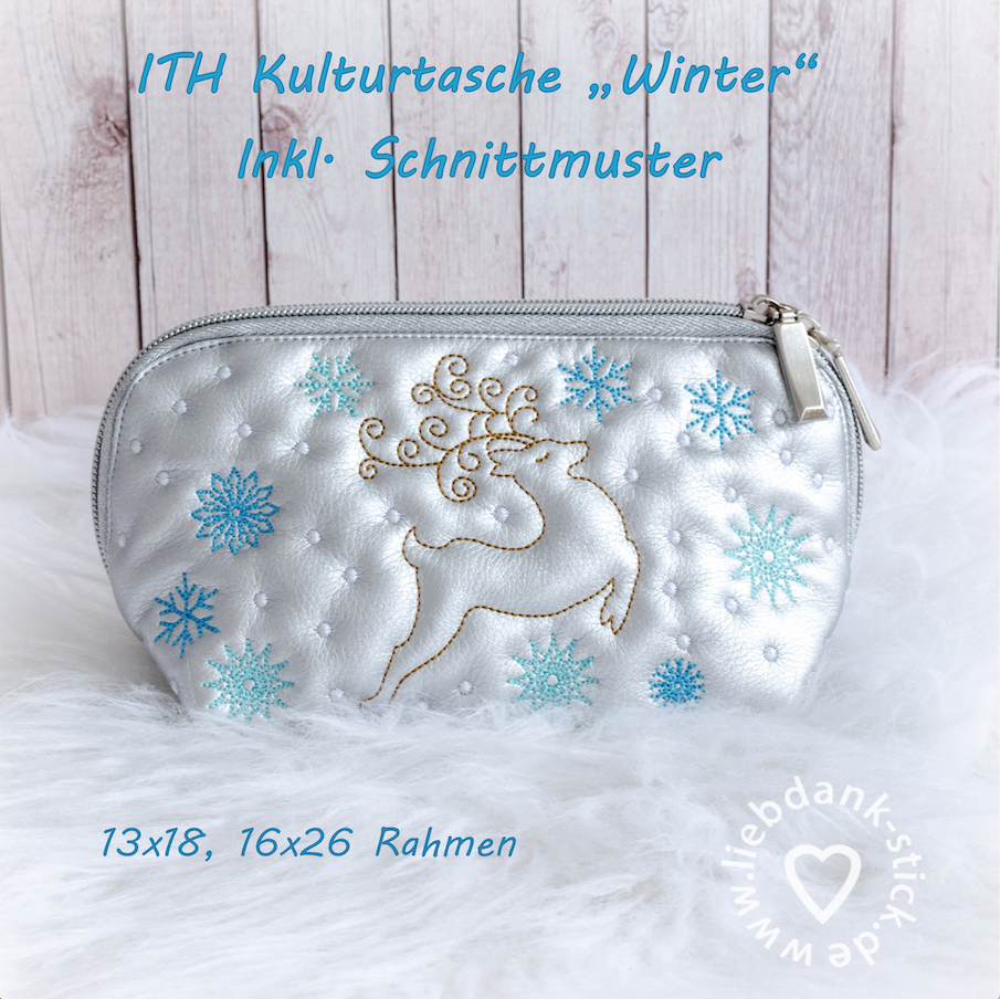 ITH Kulturtasche "Winter" 13x18 oder 16x26 Rahmen, inkl. Schnittmuster