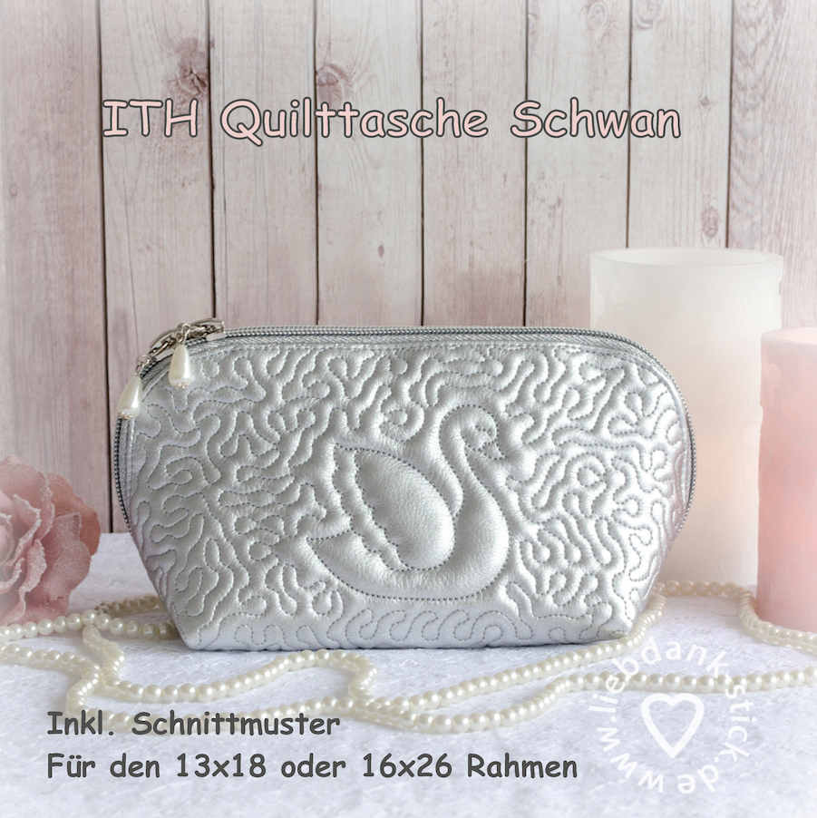 ITH Quilttasche Schwan 13x18 oder 16x26 Rahmen, inkl. Schnittmuster