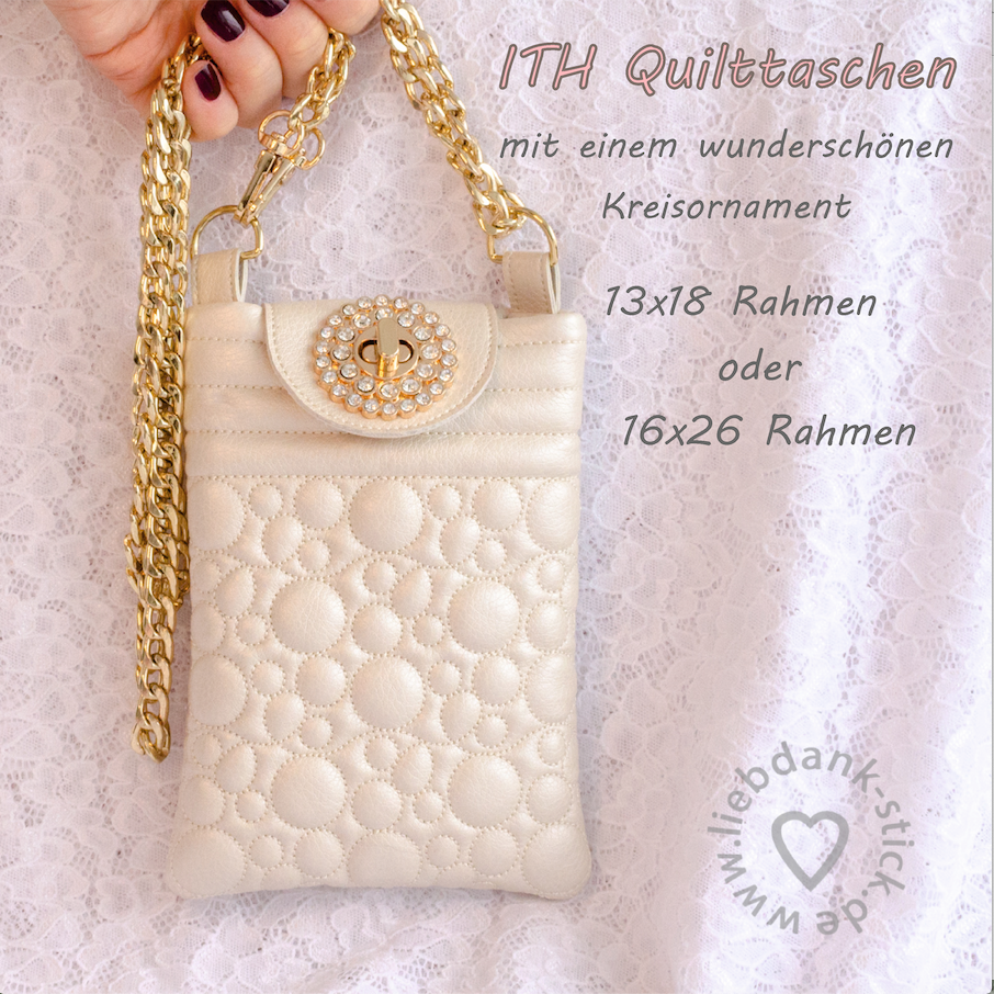 ITH Quilttaschen, Kreisornament 13x18, 16x26 Rahmen