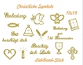Christliche Symbole 10x10 Stickdatei (14 Motive)