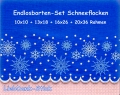  Festonbortenset  Schneeflocken 10x10 + 13x18 + 16x26 + 20x36, Endlosornament, Endlosborte