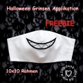 Halloween Grinsen Applikation  10x10 Rahmen 