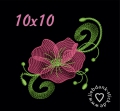 Stickdatei Blume Transparent 10x10