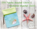 Stickdatei ITH Tasche Muschel 13x18 + Stickdatei Muschel 10x10