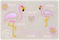 Stickdateien Set Wing Needlework Flamingo 10x10 + 13x18 Rahmen