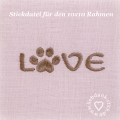 Stickdatei für den 10x10 Rahmen, Love Pfote