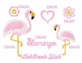 Stickdatei Flamingo Stickmuster-Set 10x10 + 13x18