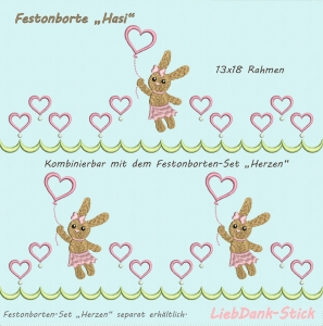 Festonborte-Hasi-13x18-Rahmen-Endlosornament-Endlosborte
