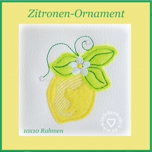 Zitronen-Ornament-Doodle-Applikation-10x10-Rahmen-