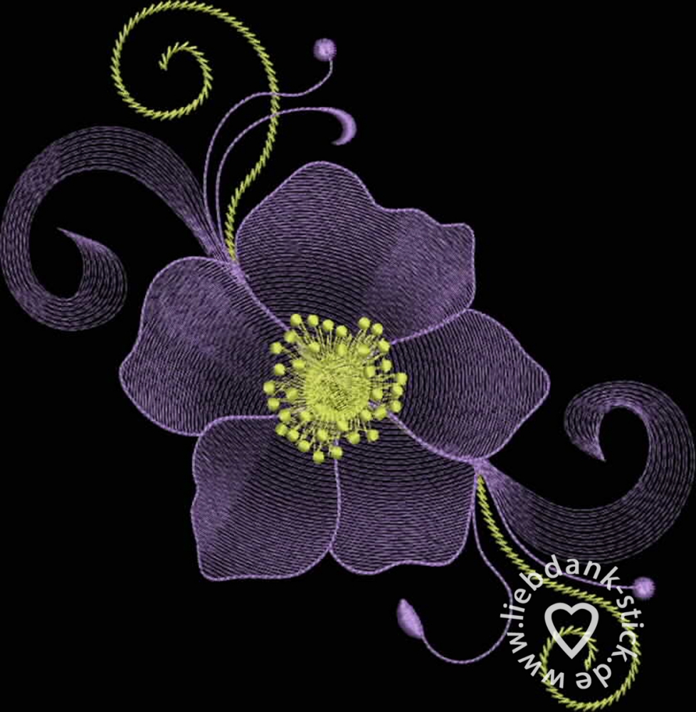 Bild 1 von Stickdatei Blume Leicht (Transparent) 15x15