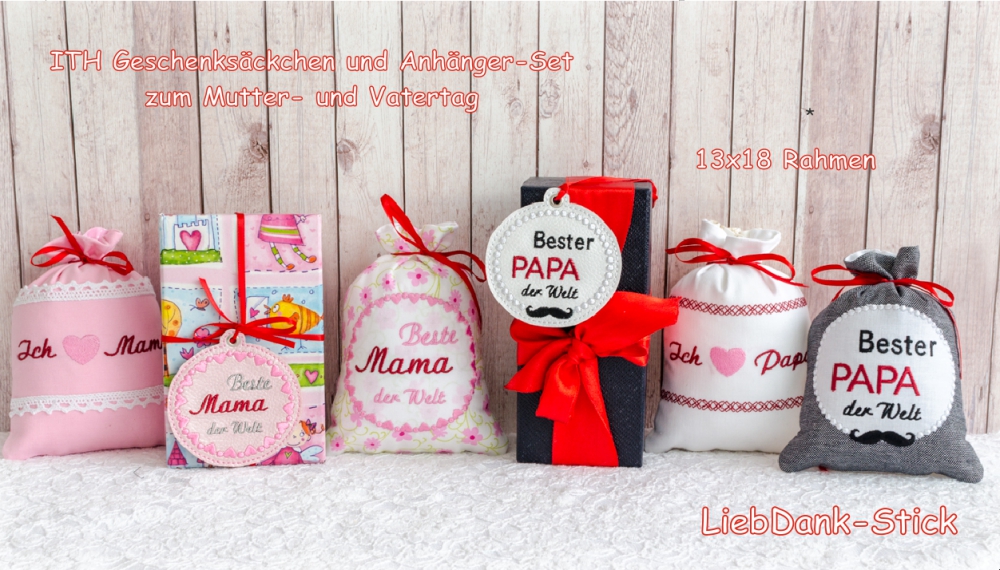 Bild 1 von ITH Muttertag - Vatertag Set (6 Stickdateien) 13x18