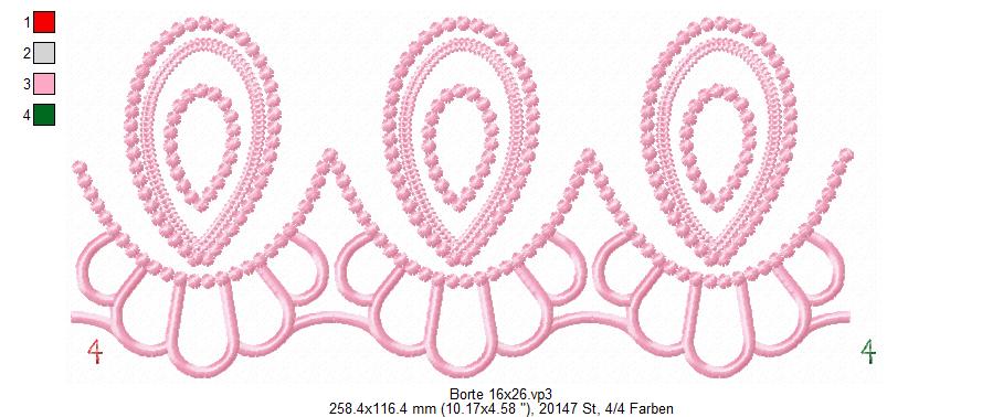 Bild 1 von Paisley Endlosborte, Spitzenborte 12x12 + 13x18 + 16x24 + 20x36 + Ornament 12x12