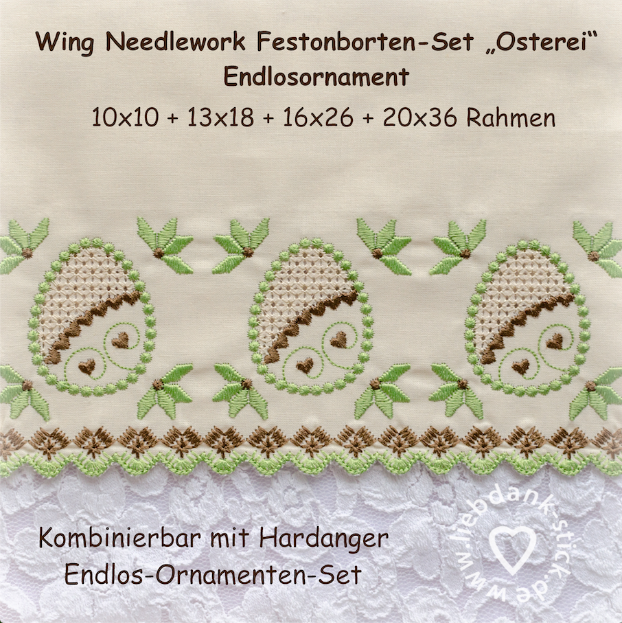Bild 1 von  Festonborte mit Wing Needlework Osterei-Ornamenten-Set, Endlosornament, Endlosborte