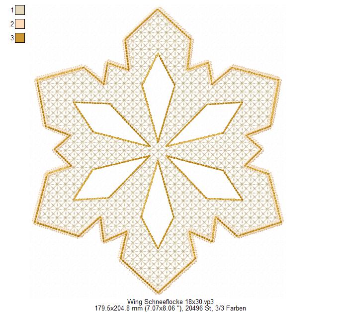 Bild 1 von Wing Needlework Schneeflocke-Ornament 10x10 + 13x18 + 15x24 + 16x26 + 18x30 + 20x20 Rahmen