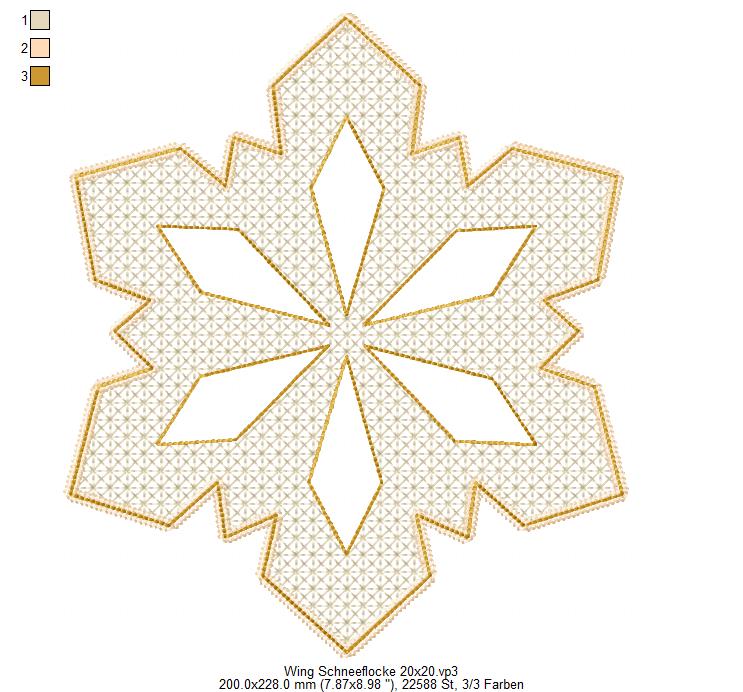 Bild 1 von Wing Needlework Schneeflocke-Ornament 10x10 + 13x18 + 15x24 + 16x26 + 18x30 + 20x20 Rahmen