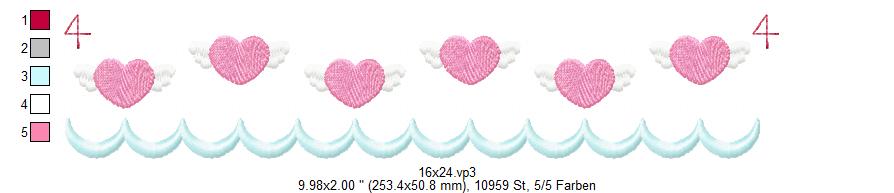 Bild 1 von Fliegende Herzen, Festonbortenset 10x10 + 13x18 + 16x26 + 20x36, Endlosornament, Endlosborte