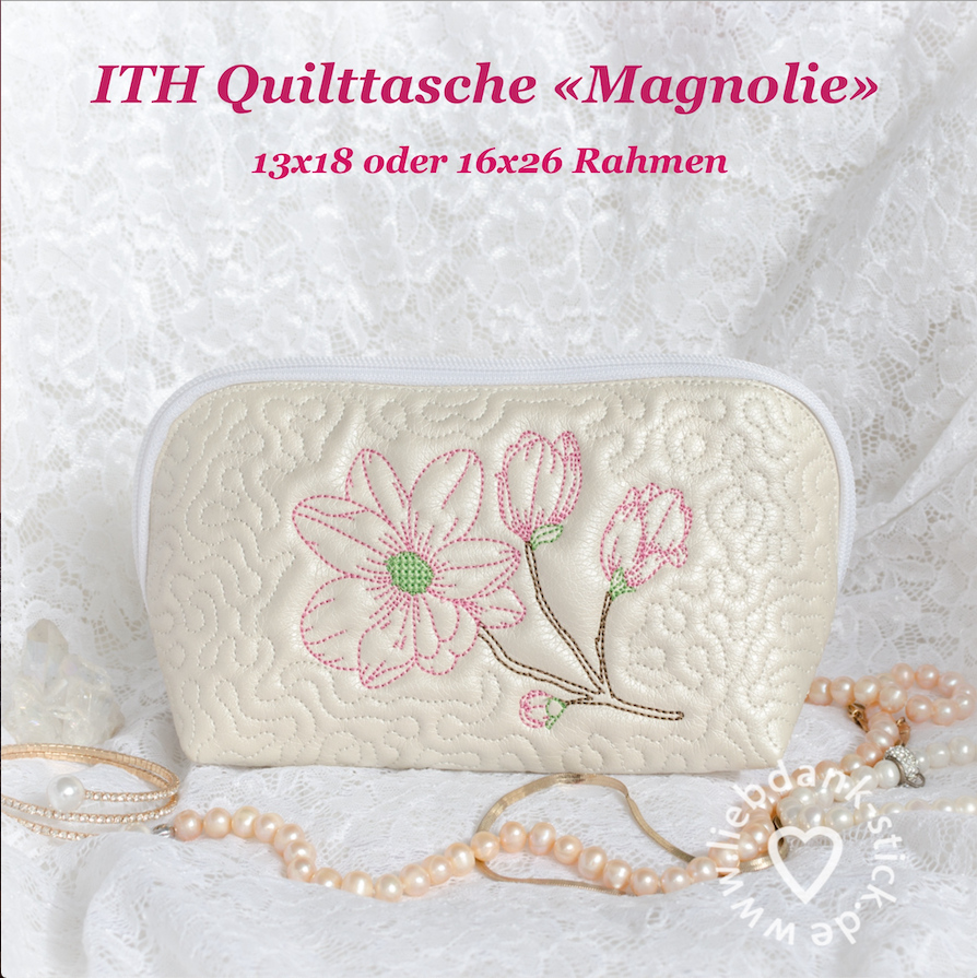Bild 1 von ITH Quilttasche Magnolie 13x18 oder 16x26 Rahmen, inkl. Schnittmuster  / (Rahmengröße:) 13x18 Rahmen