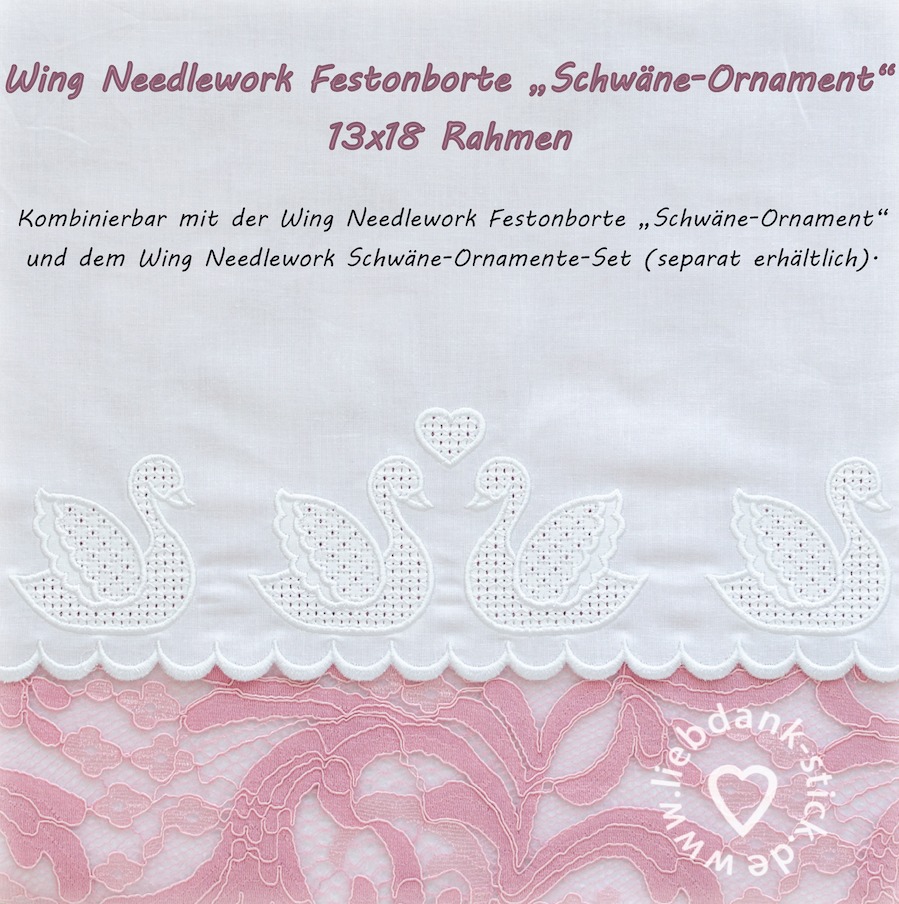 Bild 1 von Festonborte mit Wing Needlework Schwan - Ornamente - Set, Endlosornament, Endlosborte