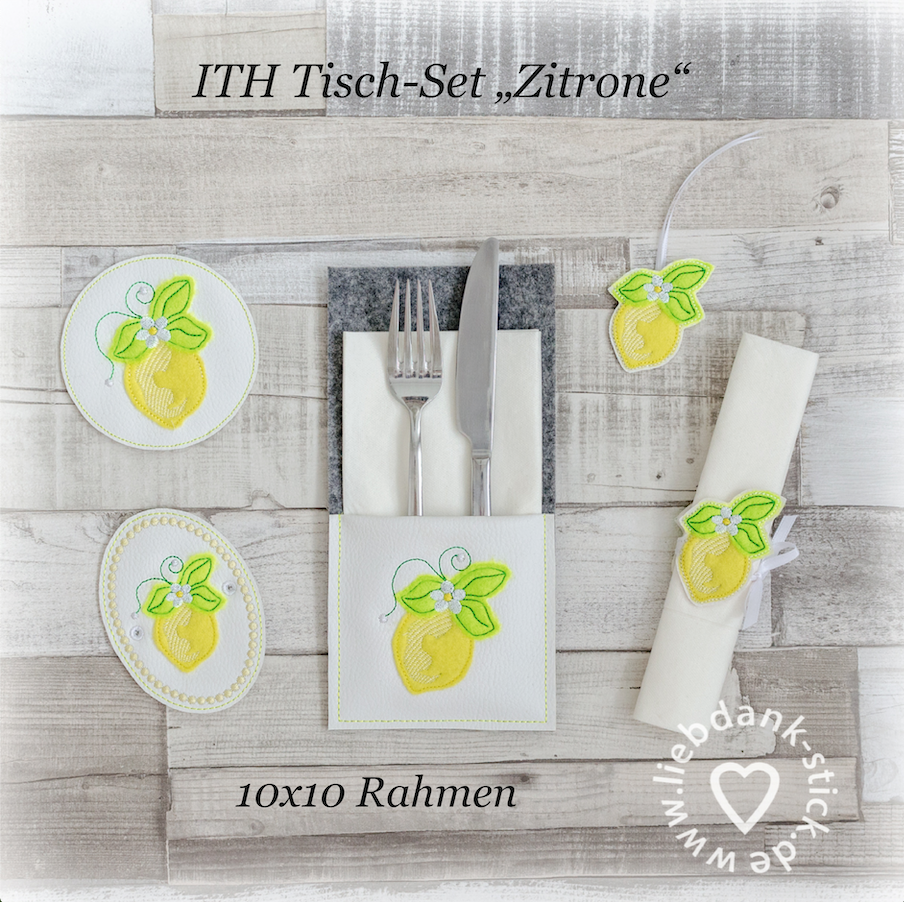 Bild 1 von ITH Tisch-Set „Zitrone“ , 10x10 Rahmen