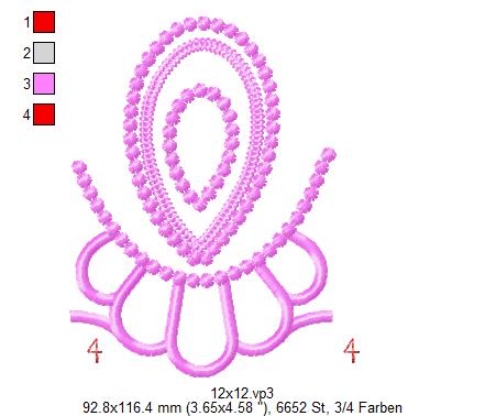 Bild 1 von Paisley Endlosborte, Spitzenborte 12x12 + 13x18 + 16x24 + 20x36 + Ornament 12x12