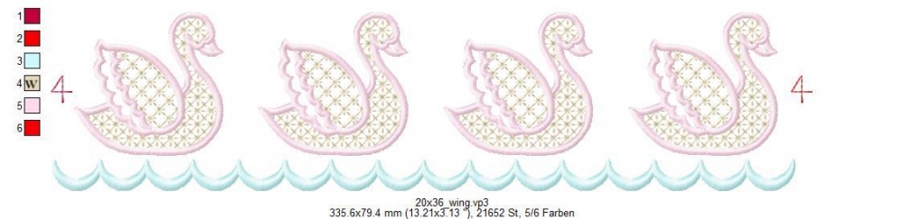 Bild 1 von Festonborte mit Wing Needlework Schwan - Ornamente - Set, Endlosornament, Endlosborte