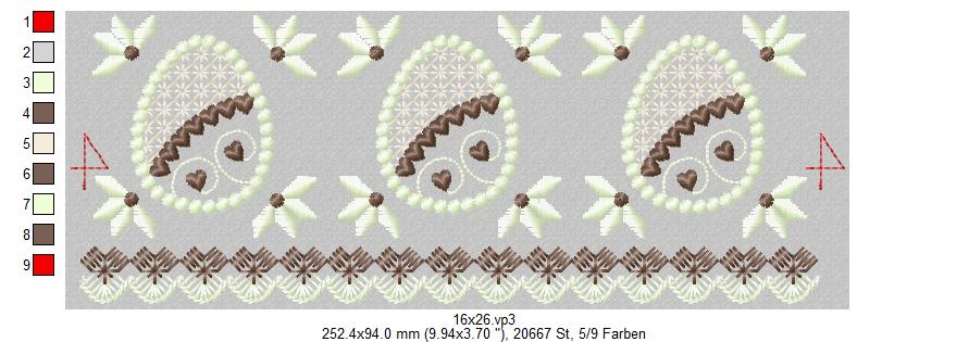 Bild 1 von  Festonborte mit Wing Needlework Osterei-Ornamenten-Set, Endlosornament, Endlosborte