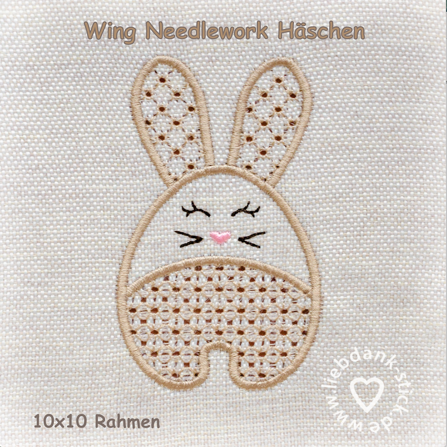 Bild 1 von Stickdatei Wing Needlework Hase 10x10