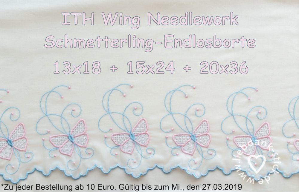 Bild 1 von Wing Needlework Schmetterling-Endlosborte, Spitzenborte 13x18 + 15x24 + 20x36