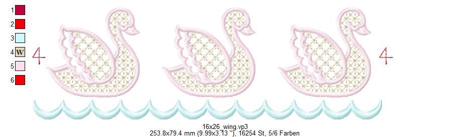 Bild 1 von Festonborte mit Wing Needlework Schwan - Ornamente - Set, Endlosornament, Endlosborte