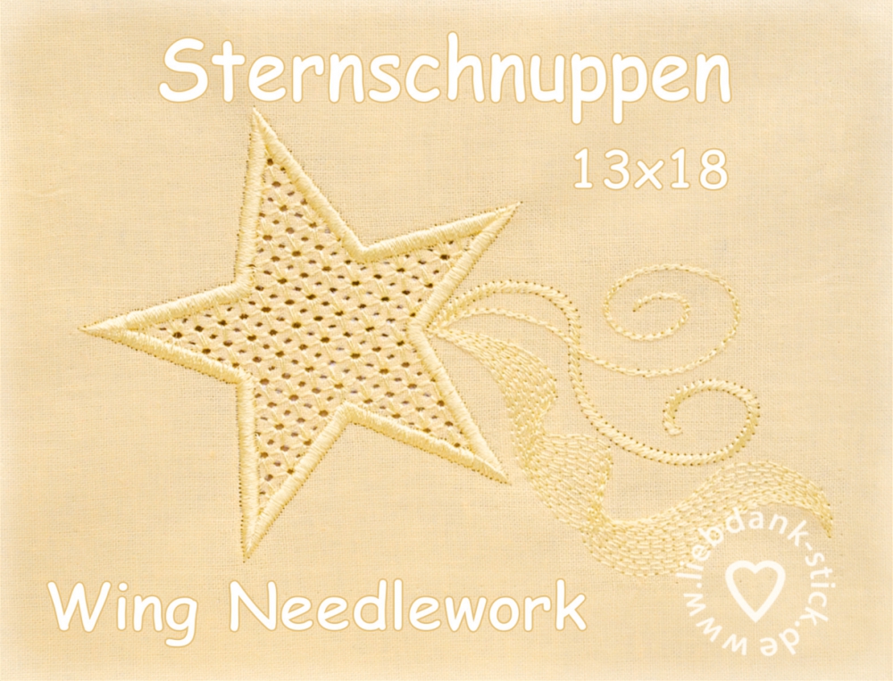 Bild 1 von Stickdatei Wing Needlework Sternschnuppen 13x18