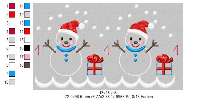 Bild 1 von  Festonborten-Set Schneemann 10x10 + 13x18 + 16x26, Endlosornament, Endlosborte