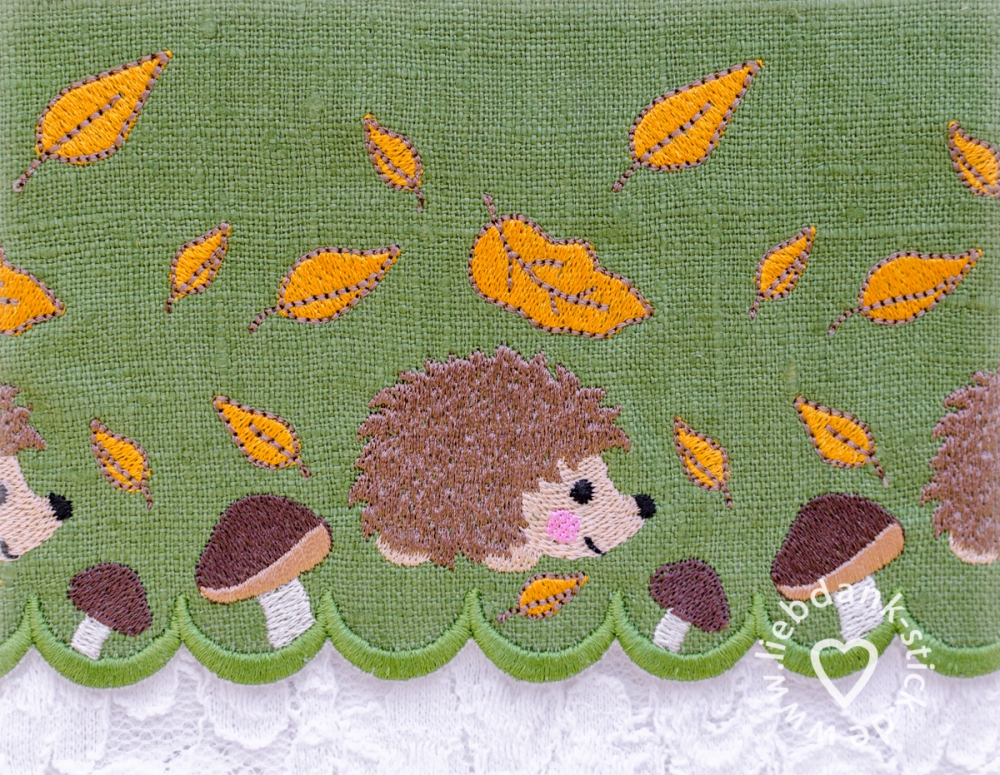 Bild 1 von  Festonbortenset  Igel 10x10 + 13x18 + 16x26 + 20x36, Endlosornament, Endlosborte