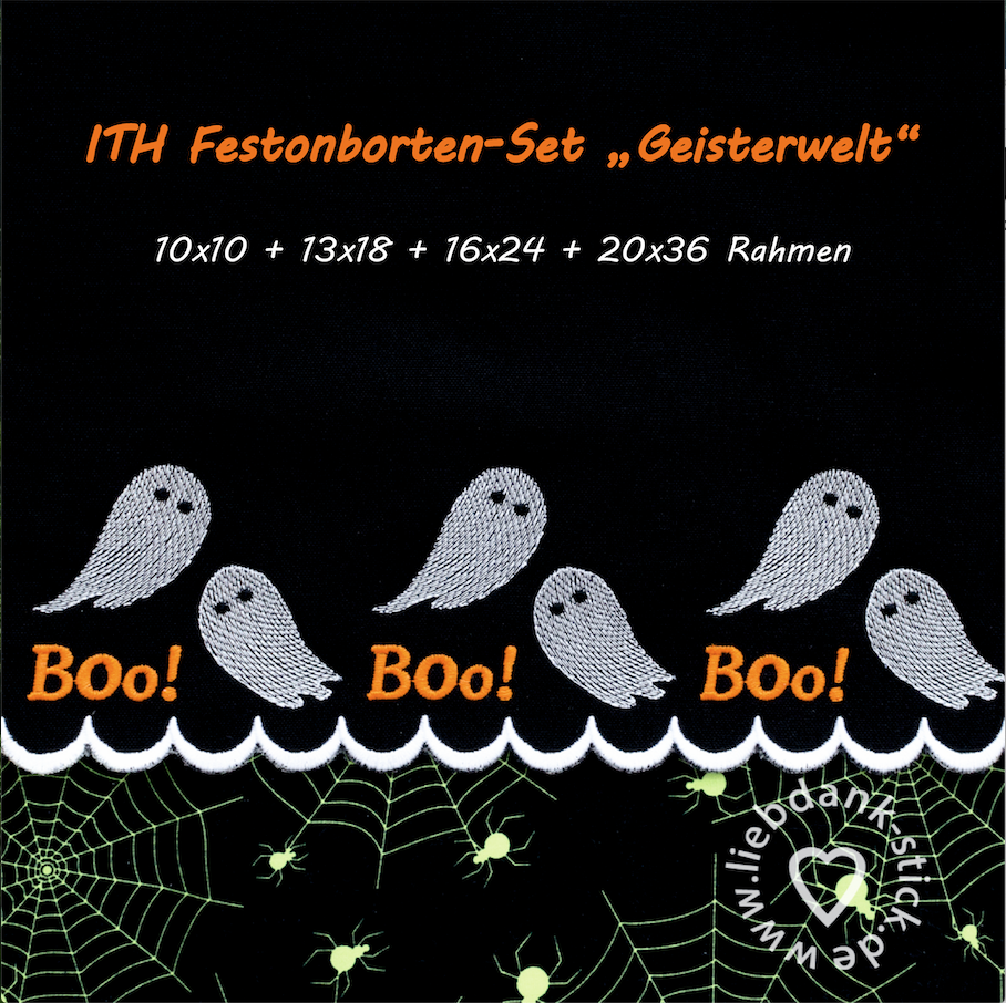 Bild 1 von  Festonborten-Set  Geisterwelt 10x10 + 13x18 + 16x26 + 20x36, Endlosornament, Endlosborte