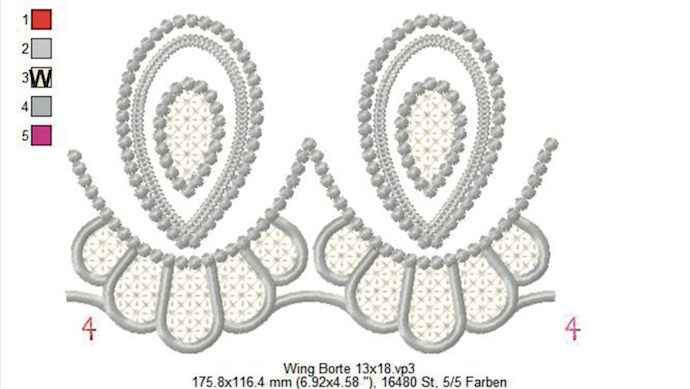 Bild 1 von Wing Needlework Paisley Endlosborte, Spitzenborte 12x12 + 13x18 + 16x24 + 20x36 + Ornament 12x12