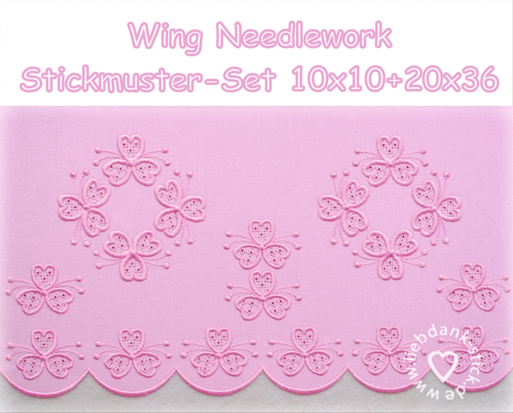 Bild 1 von Stickdatei (Set) Wing Needlework Sommer Ornamnet 10x10 + 20x36 Rahmen, Festonborte