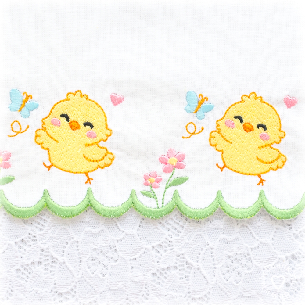 Bild 1 von Festonbortenset,  Happy Chick 10x10 + 13x18 + 16x26 + 20x36, Endlosornament, Endlosborte