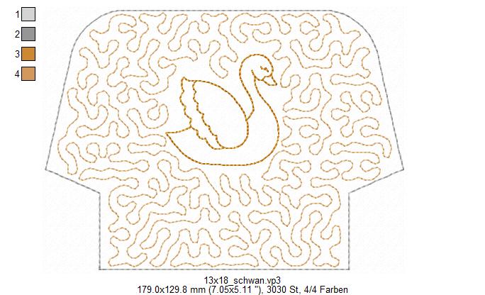 Bild 1 von ITH Quilttasche Schwan 13x18 oder 16x26 Rahmen, inkl. Schnittmuster  / (Rahmengröße:) 13x18 Rahmen