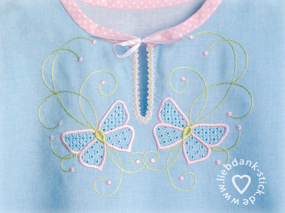 Bild 1 von Stickdatei Wing Needlework Schmetterlinge-Ornament mit ITH Spitzen-Element 15x24