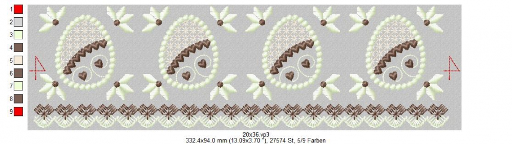 Bild 1 von  Festonborte mit Wing Needlework Osterei-Ornamenten-Set, Endlosornament, Endlosborte
