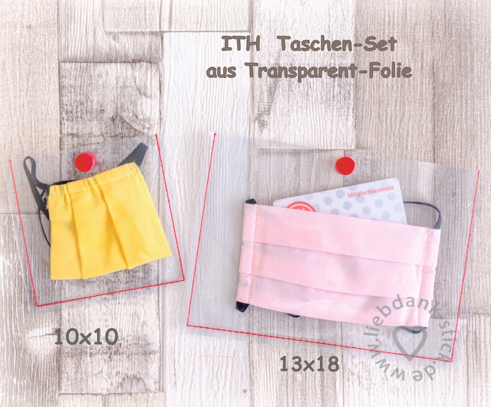 Bild 1 von ITH Taschen-Set Transparent-Folie (2 Stickmuster), 10x10 + 13x18