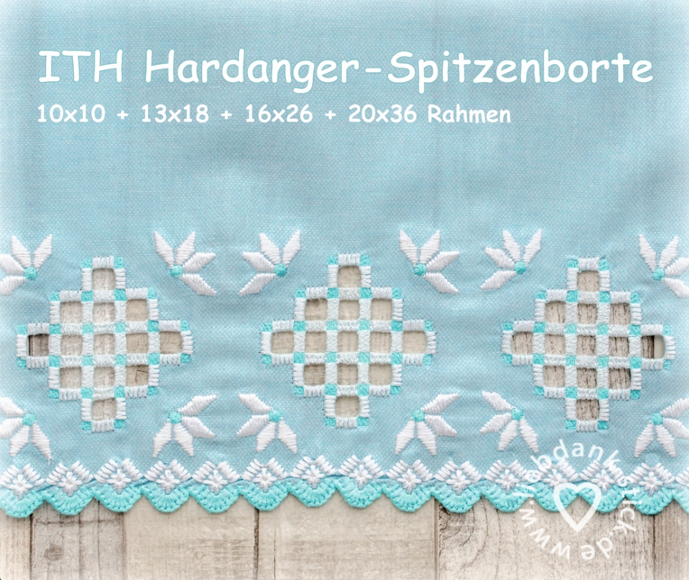 Bild 1 von ITH Hardanger Endlos Ornamenten-Set , Spitzenborten 10x10 + 13x18 + 16x26 + 20x36 Rahmen
