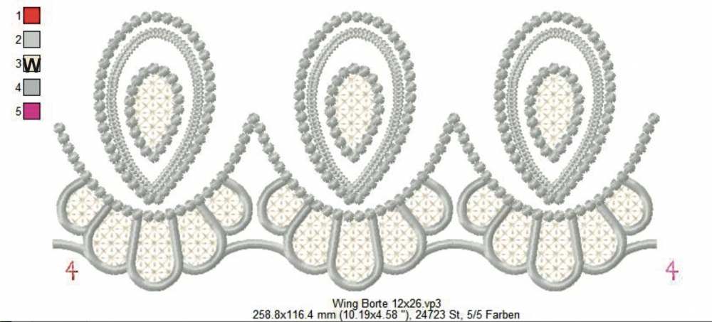 Bild 1 von Wing Needlework Paisley Endlosborte, Spitzenborte 12x12 + 13x18 + 16x24 + 20x36 + Ornament 12x12