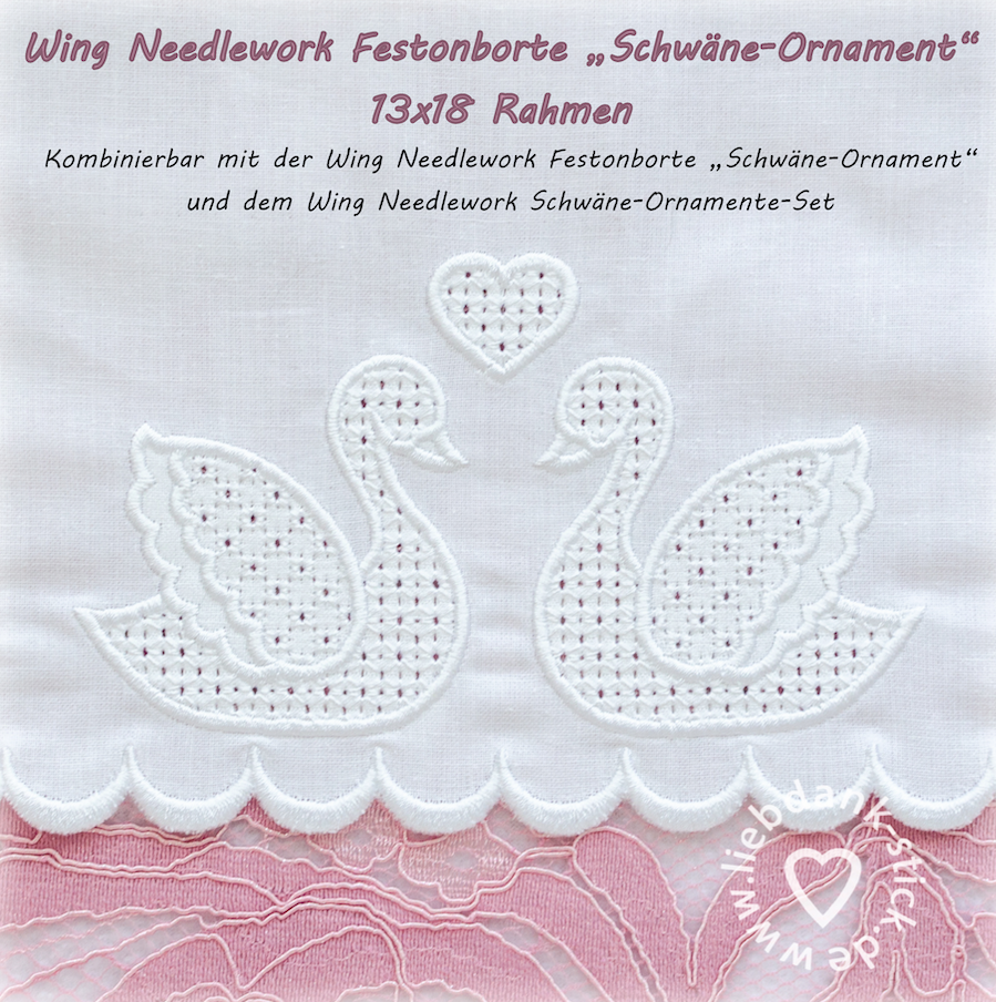 Bild 1 von Festonborte mit Wing Needlework Schwäne - Ornament, Endlosornament, Endlosborte