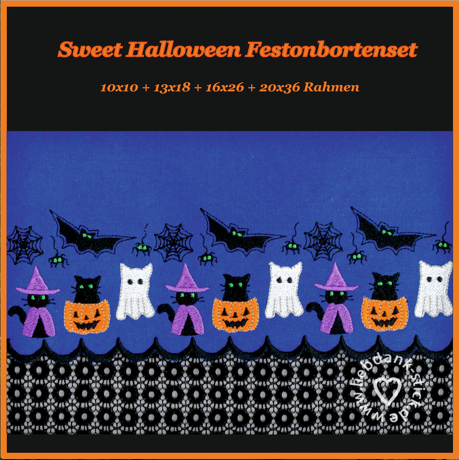 Bild 1 von Sweet Halloween Festonbortenset 10x10 + 13x18 + 16x26 + 20x36, Endlosornament, Endlosborte