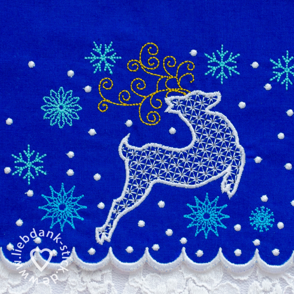 Bild 1 von  Festonborte mit Wing Needlework Rehornament 13x18 Rahmen, Endlosornament, Endlosborte