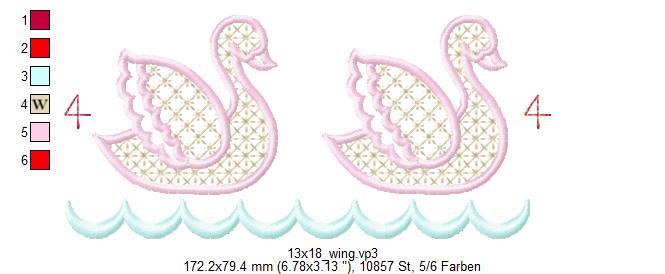 Bild 1 von Festonborte mit Wing Needlework Schwan - Ornamente - Set, Endlosornament, Endlosborte