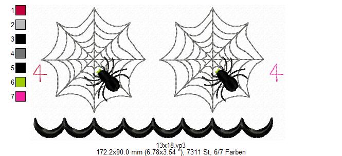 Bild 1 von  Festonbortenset  Spinnenweben 10x10 + 13x18 + 16x26 + 20x36, Endlosornament, Endlosborte