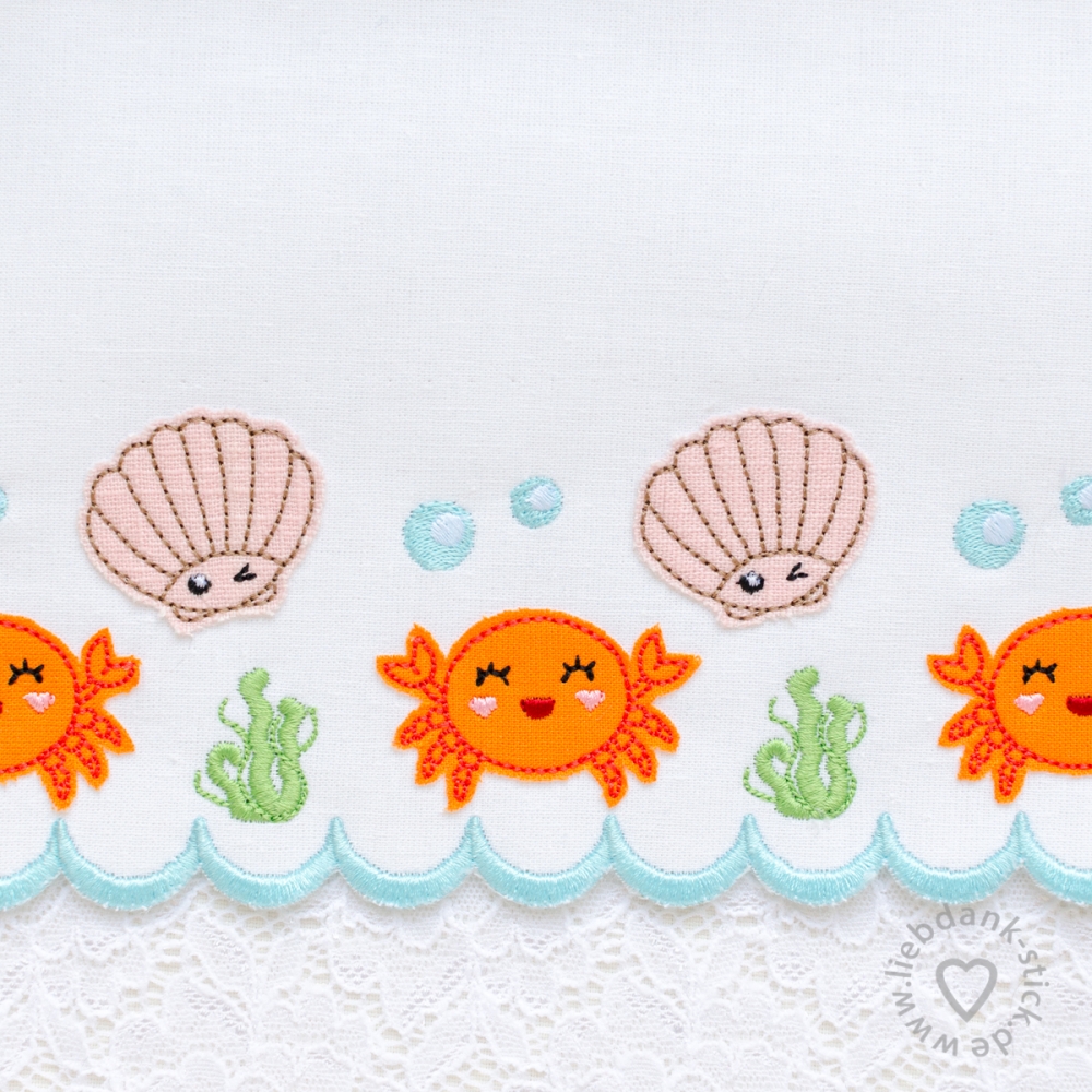 Bild 1 von  Festonborten-Set Meerestiere 10x10 + 13x18 + 16x26 + 20x36, Endlosornament, Endlosborte