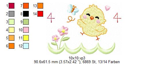 Bild 1 von Festonbortenset,  Happy Chick 10x10 + 13x18 + 16x26 + 20x36, Endlosornament, Endlosborte